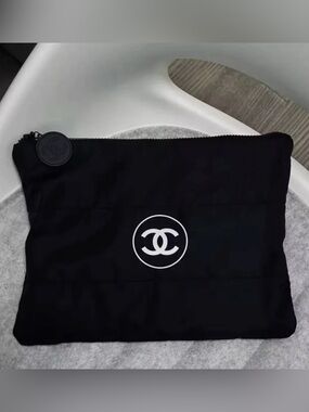 New black nylon vanity pouch/bag